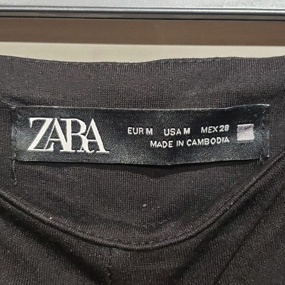 Zara Body Slimming Leggings Trousers Medium Black Side Zipper - Picture 3 of 8